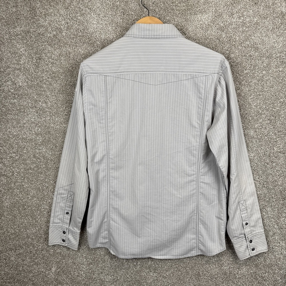 Fox Racing‎ Night Grooves Long Sleeve Woven Shirt Men's Size Large Gray Striped - Picture 8 of 9
